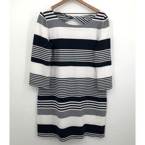 Lilly Pulitzer Bay Dress Women XL True Navy Coconut Stripe Jacquard Style 27867